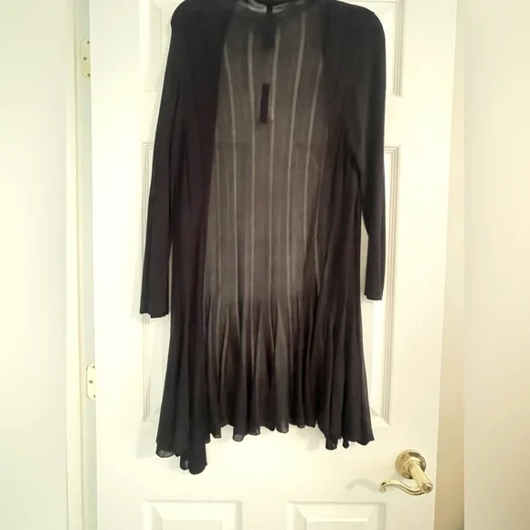 NWT Grace Elements black lightweight sheer cardigan/sweater size Large - Picture 5 of 6